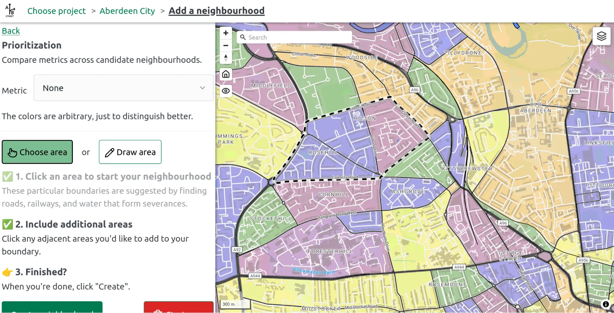 User guide for the Connected Neighbourhood Tool